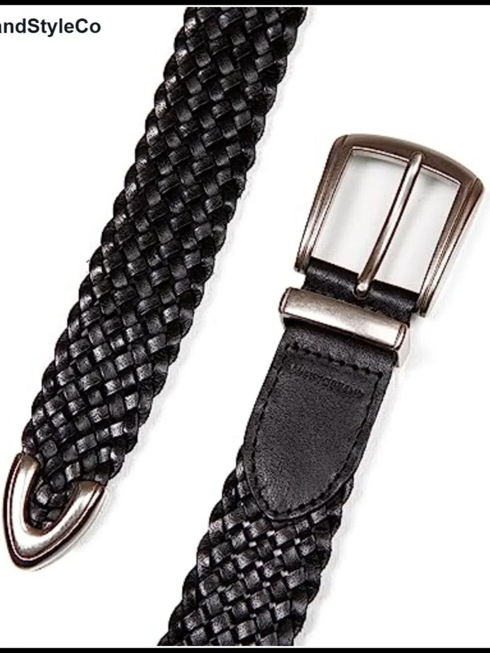 Braided Leather Western Belt with Nickel Buckle - Women's